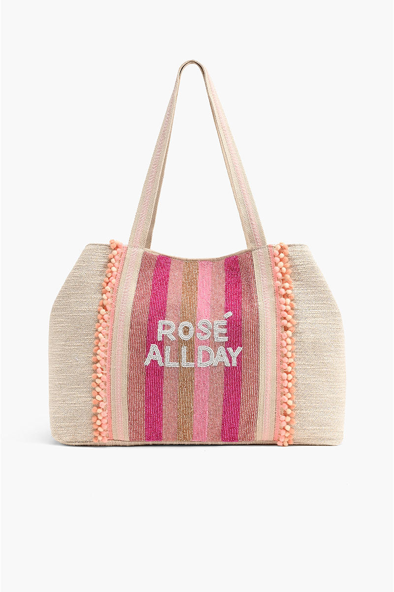 Rose All Day Pink Large Personalized Tote