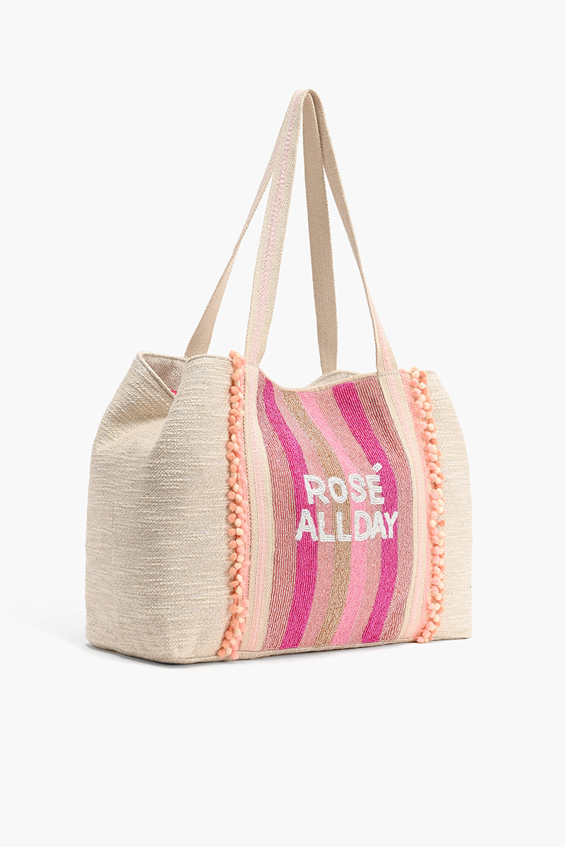 Rose All Day Pink Large Personalized Tote