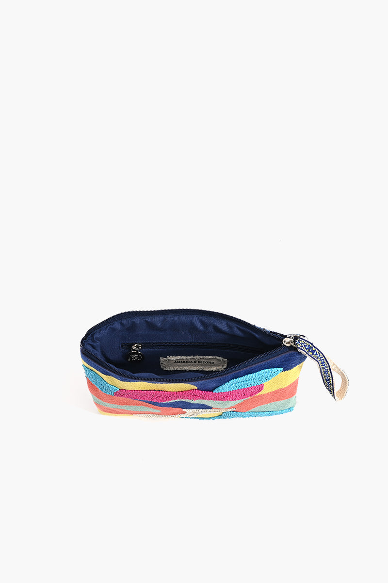 Cool Camo Embellished Top Zip Clutch