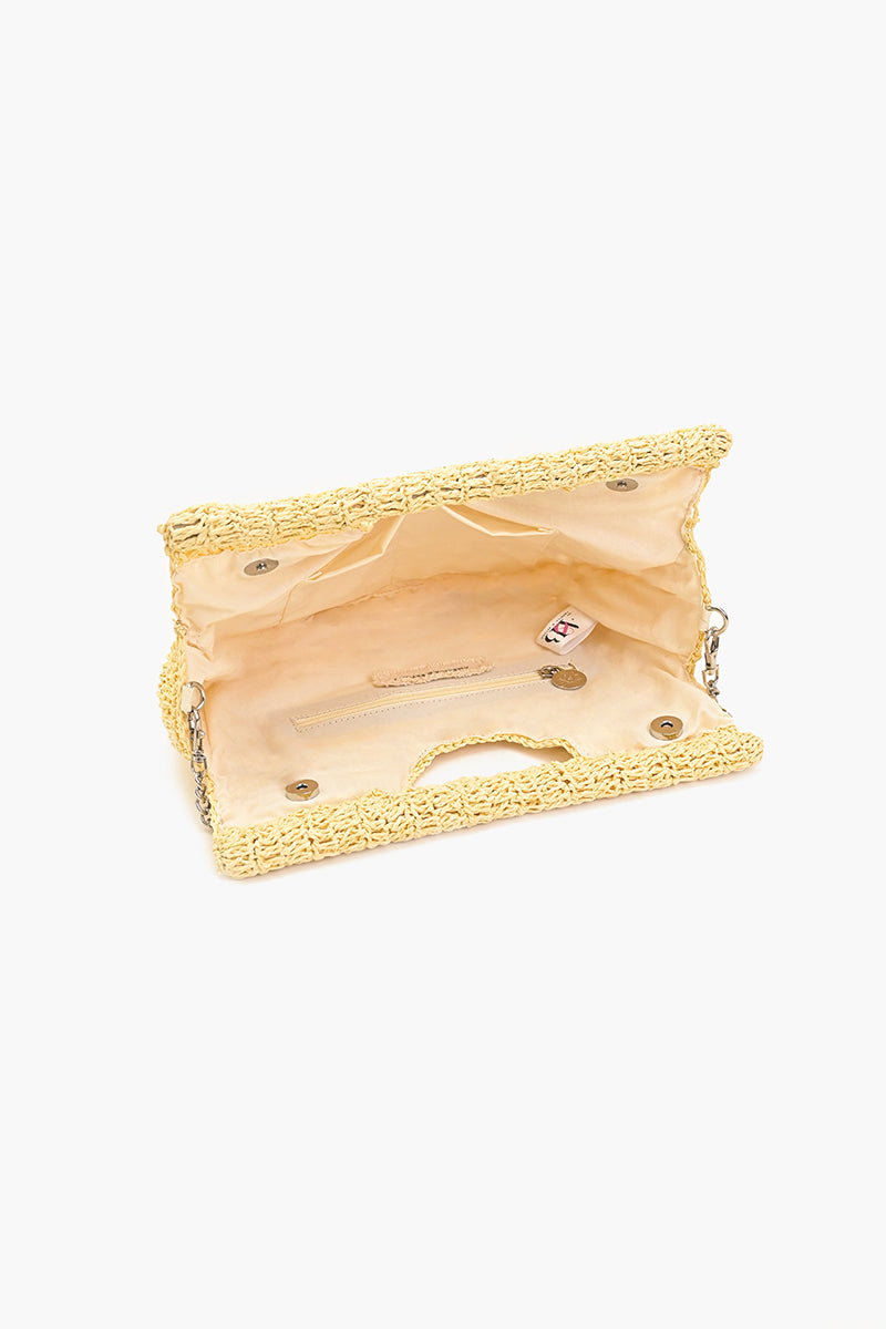 Sunrise Weave Straw Clutch