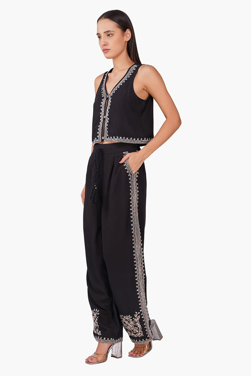 Monochrome Muse Embroidered Top