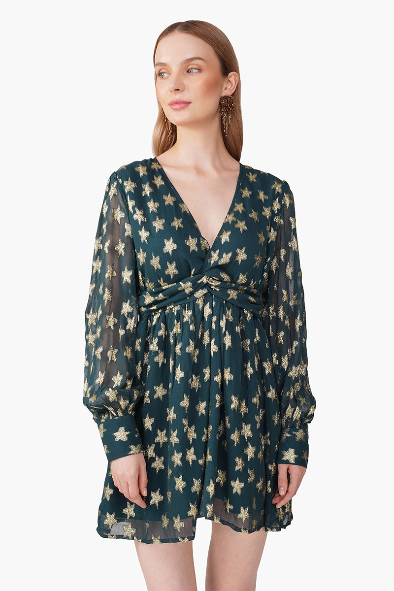 Starbloom Green Short Dress
