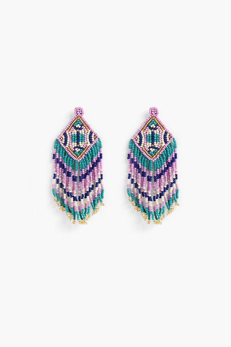 Luxe Lilac Beaded Earrings
