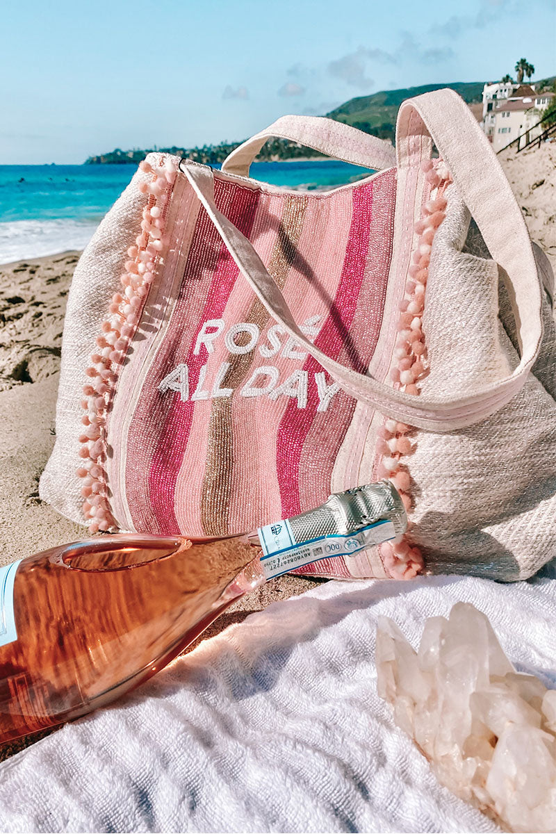 Rose All Day Pink Large Personalized Tote