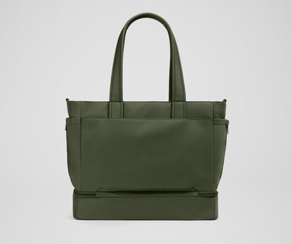 The Double Diaper Tote in Olive Green