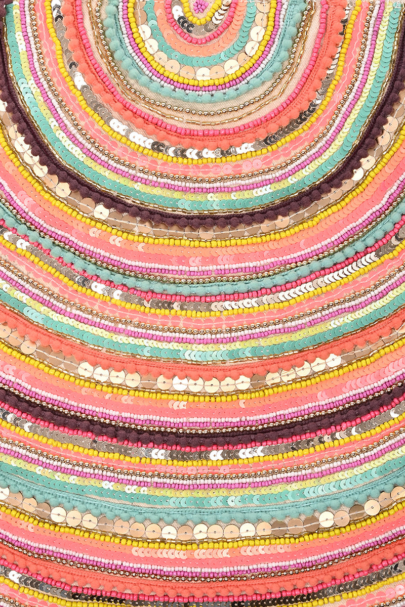 Vibrant Hand Embellished Rainbow Hand Beaded Tote