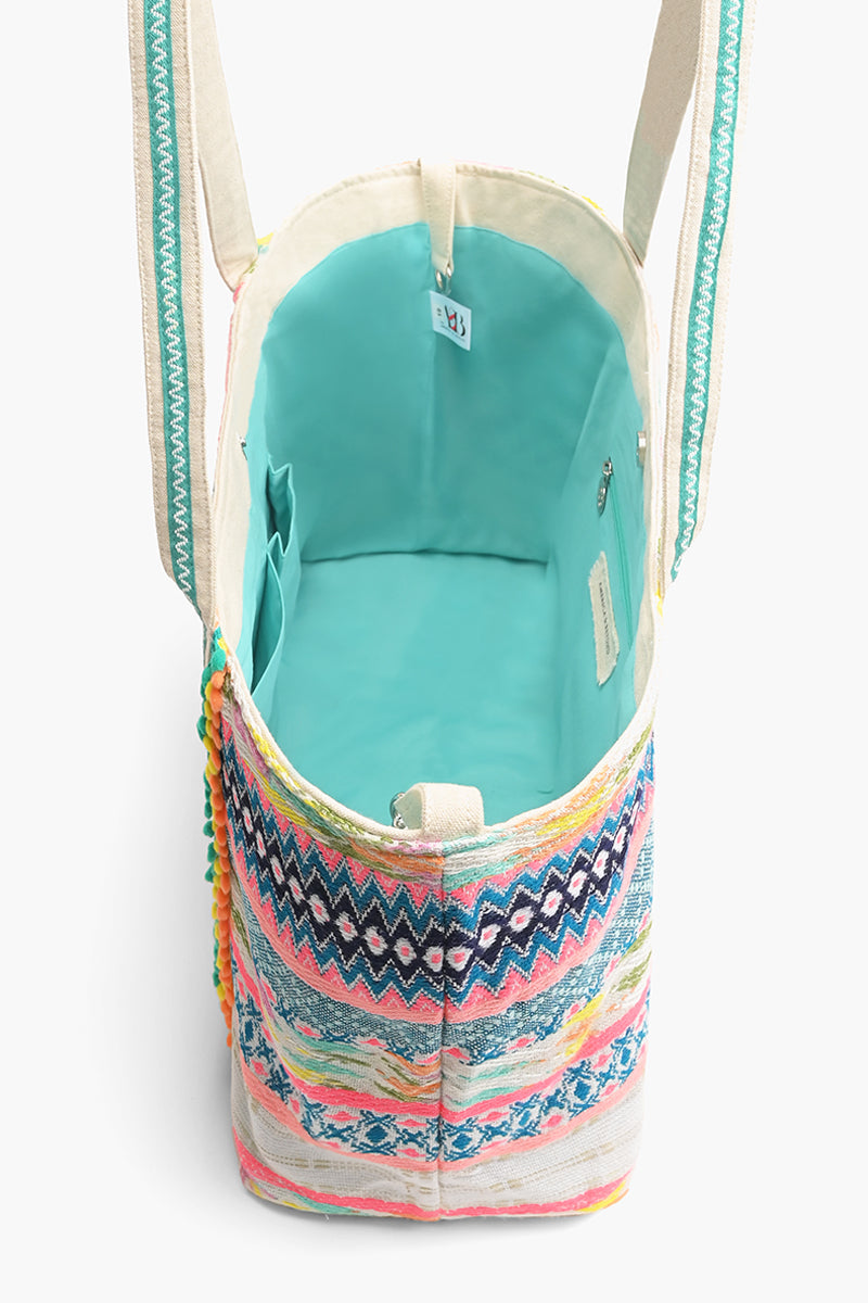 Daphne Embellished Multi-colored Hand Beaded Personalized Tote