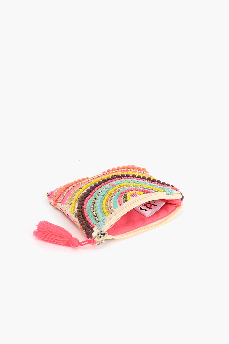 The Perfect Embellished Mini Purse in Red Rainbow
