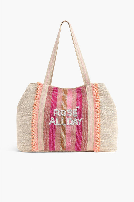 Rose All Day Pink Large Personalized Tote