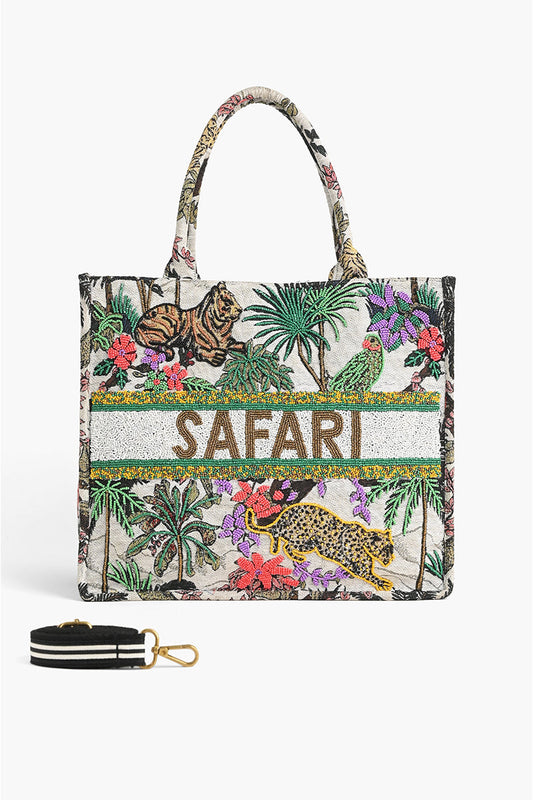 African Safari Embellished Personalized Tote