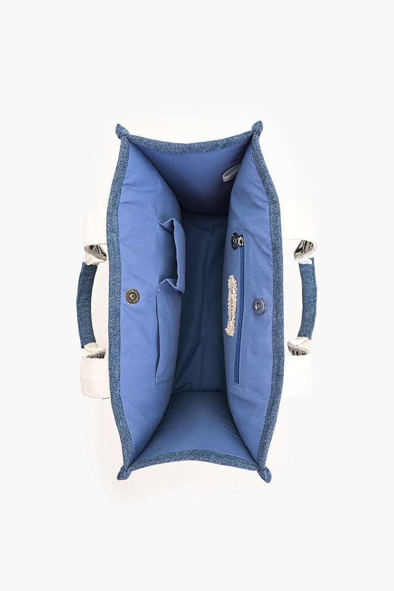 A&B Denim Beaded Tote