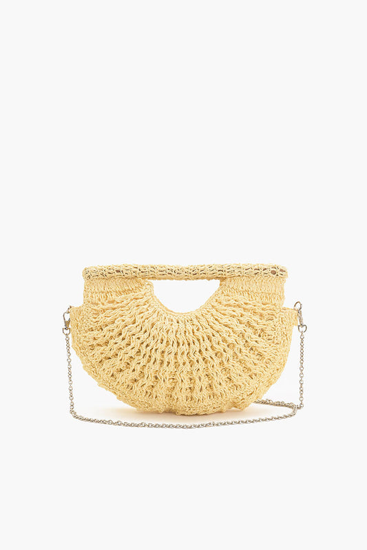 Sunrise Weave Straw Clutch