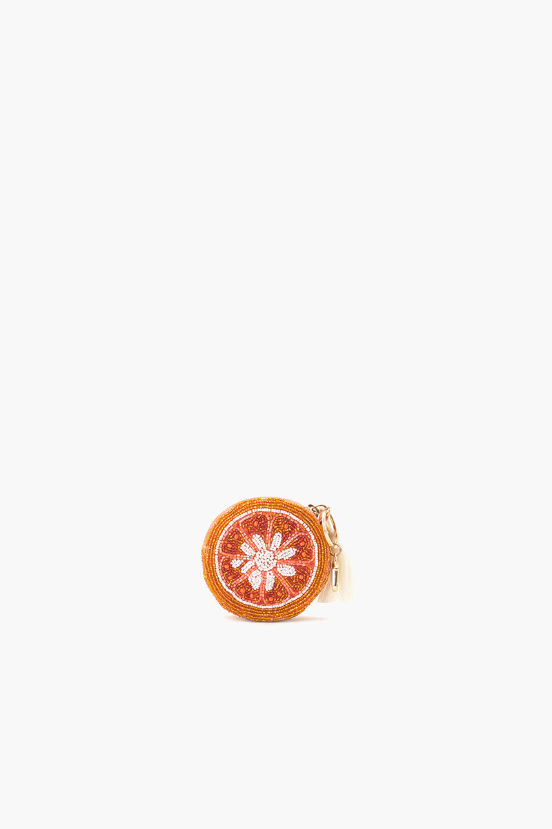 Citrus Bloom Beaded Coin Pouch