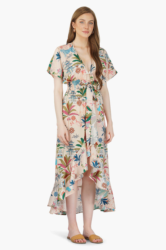 Moku Tiger Front Tie Cover Up
