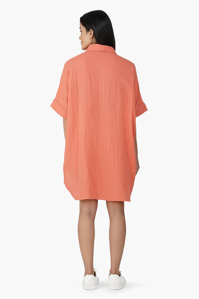 Baga Coral Palm Embellished Cover Up Shirt