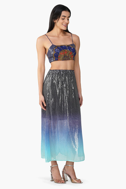 Blue Marine Costal Embellished Top