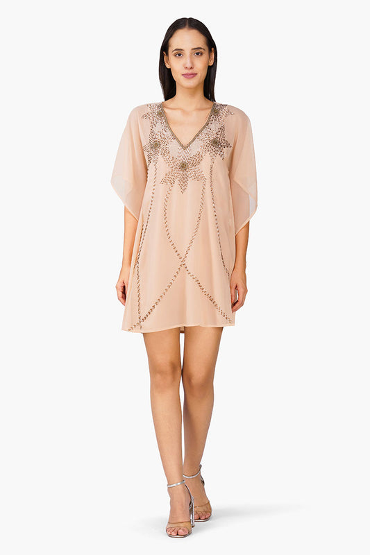 Margot Flora Embellished Short Kaftan Dress