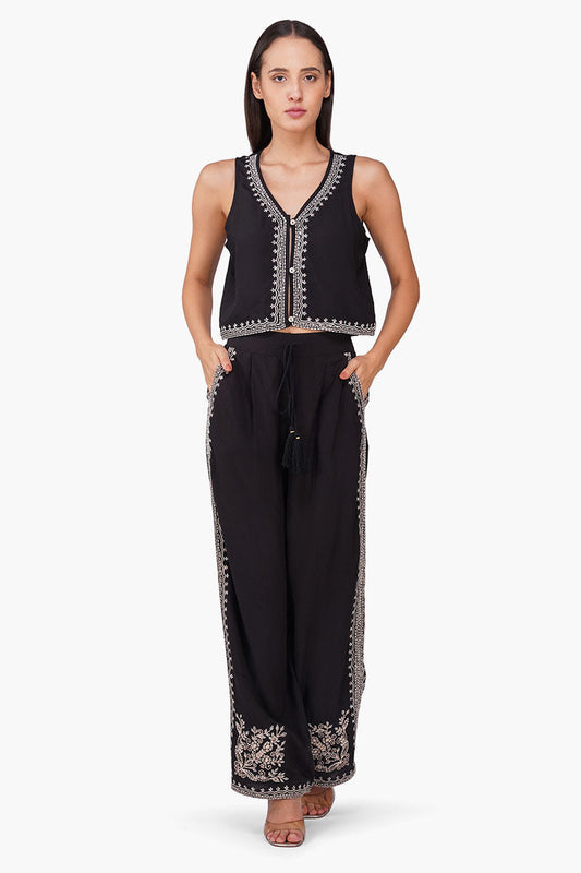 Monochrome Muse Embroidered Top