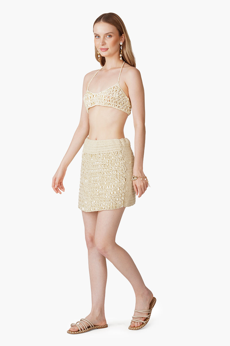 Pearl Glam Artisanal Crochet Skirt