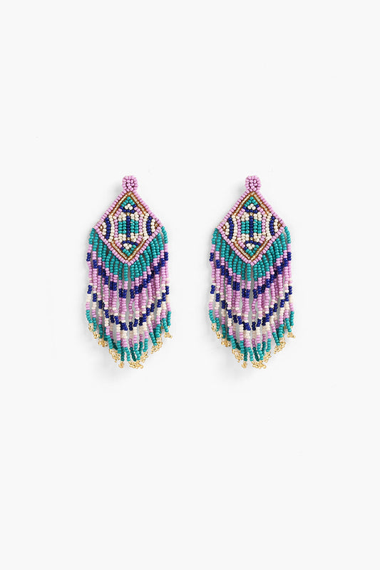 Luxe Lilac Beaded Earrings