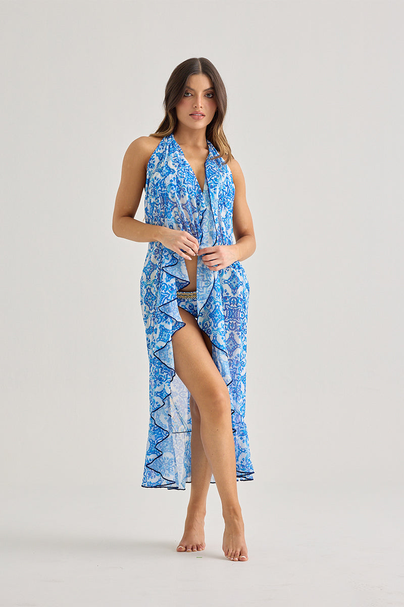 Greece  Sheer Wrap Skirt–Lightweight Beach Cover-Up