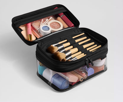 Clear Cosmetic Case in Jet Black