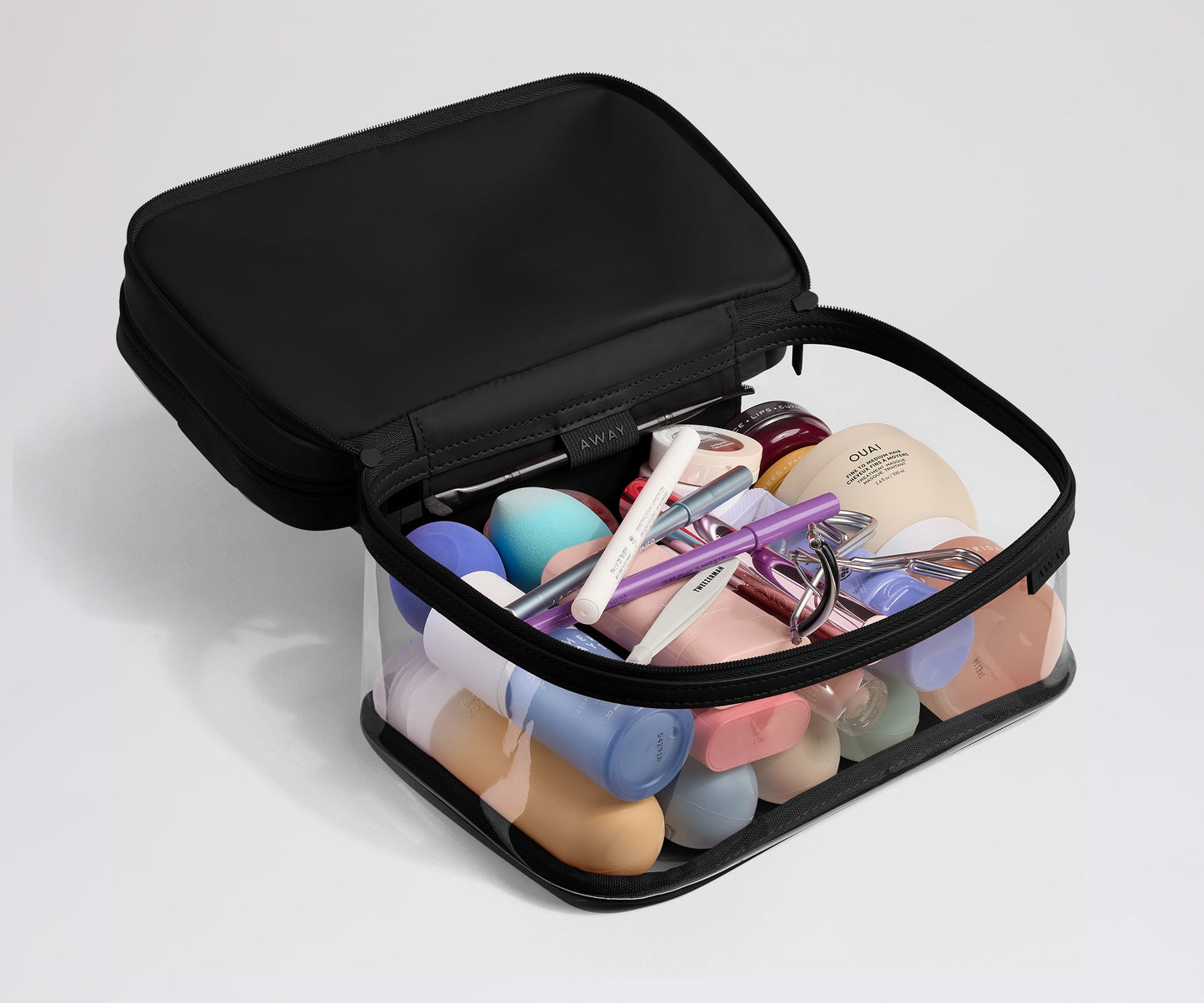 Clear Cosmetic Case in Jet Black
