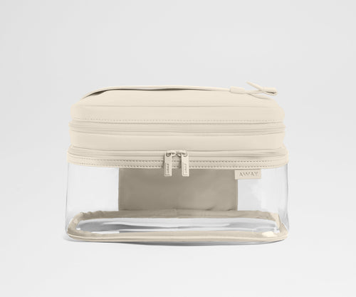 Clear Cosmetic Case in Salt White