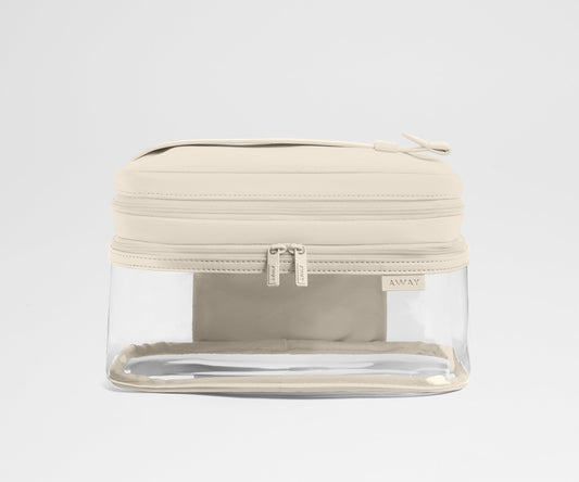 Clear Cosmetic Case in Salt White