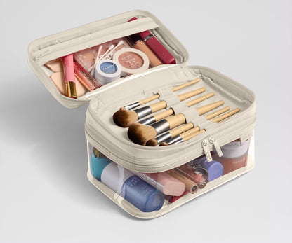 Clear Cosmetic Case in Salt White