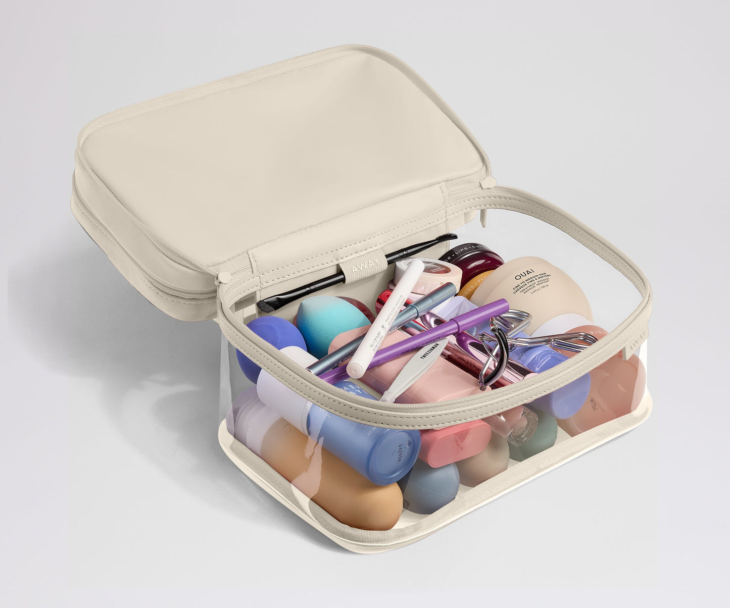 Clear Cosmetic Case in Salt White