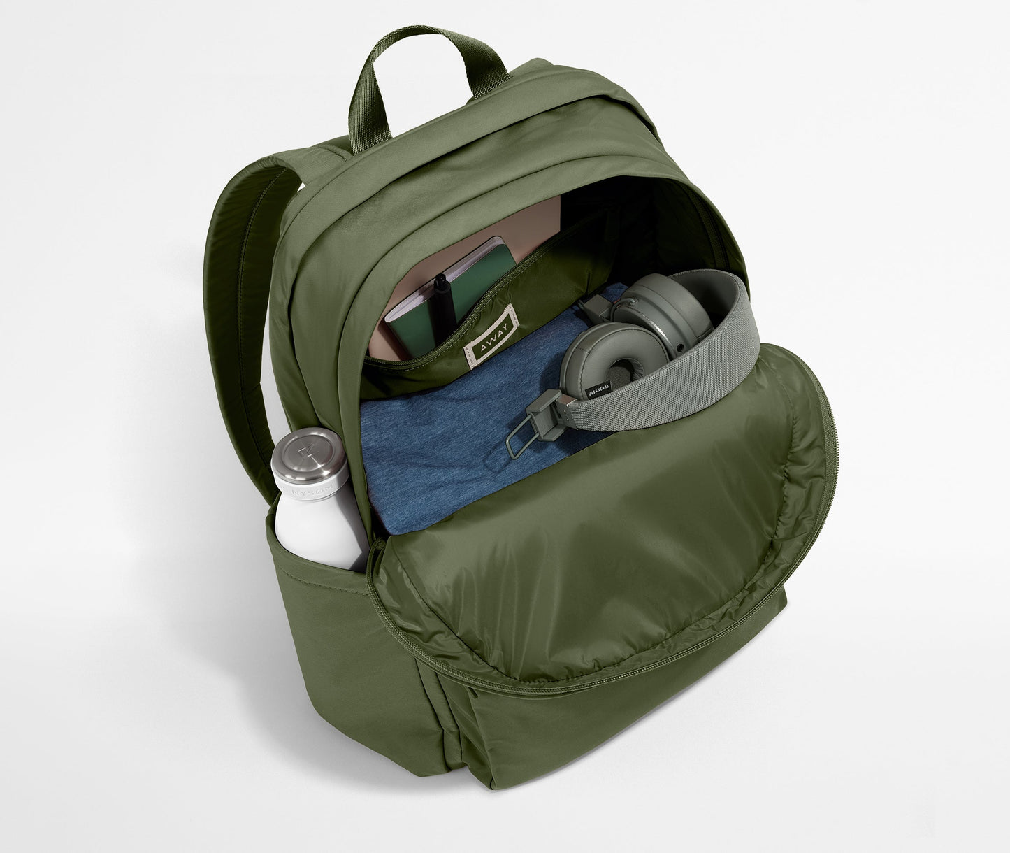 Large Featherlight Backpack in Olive Green