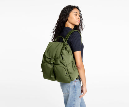 Featherlight Cargo Backpack in Olive Green