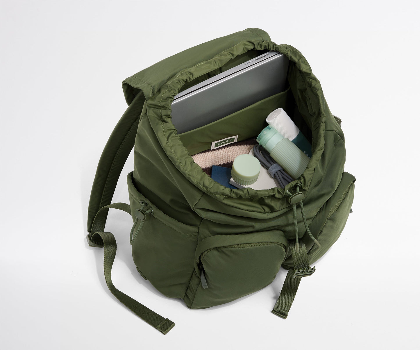 Featherlight Cargo Backpack in Olive Green