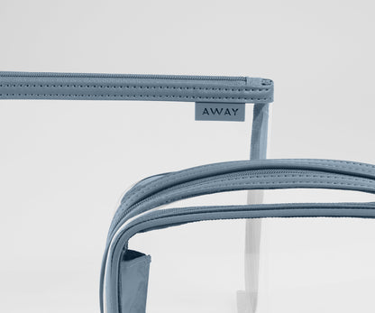 Clear Pouch Set in Coast Blue