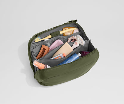 Large Toiletry Bag in Olive Green