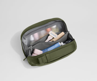 Large Toiletry Bag in Olive Green