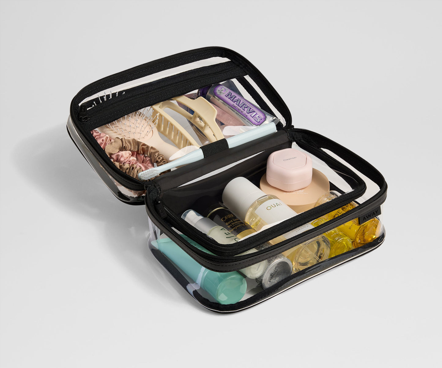 Clear Toiletry Bag in Jet Black