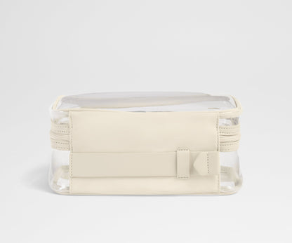 Clear Toiletry Bag in Salt White