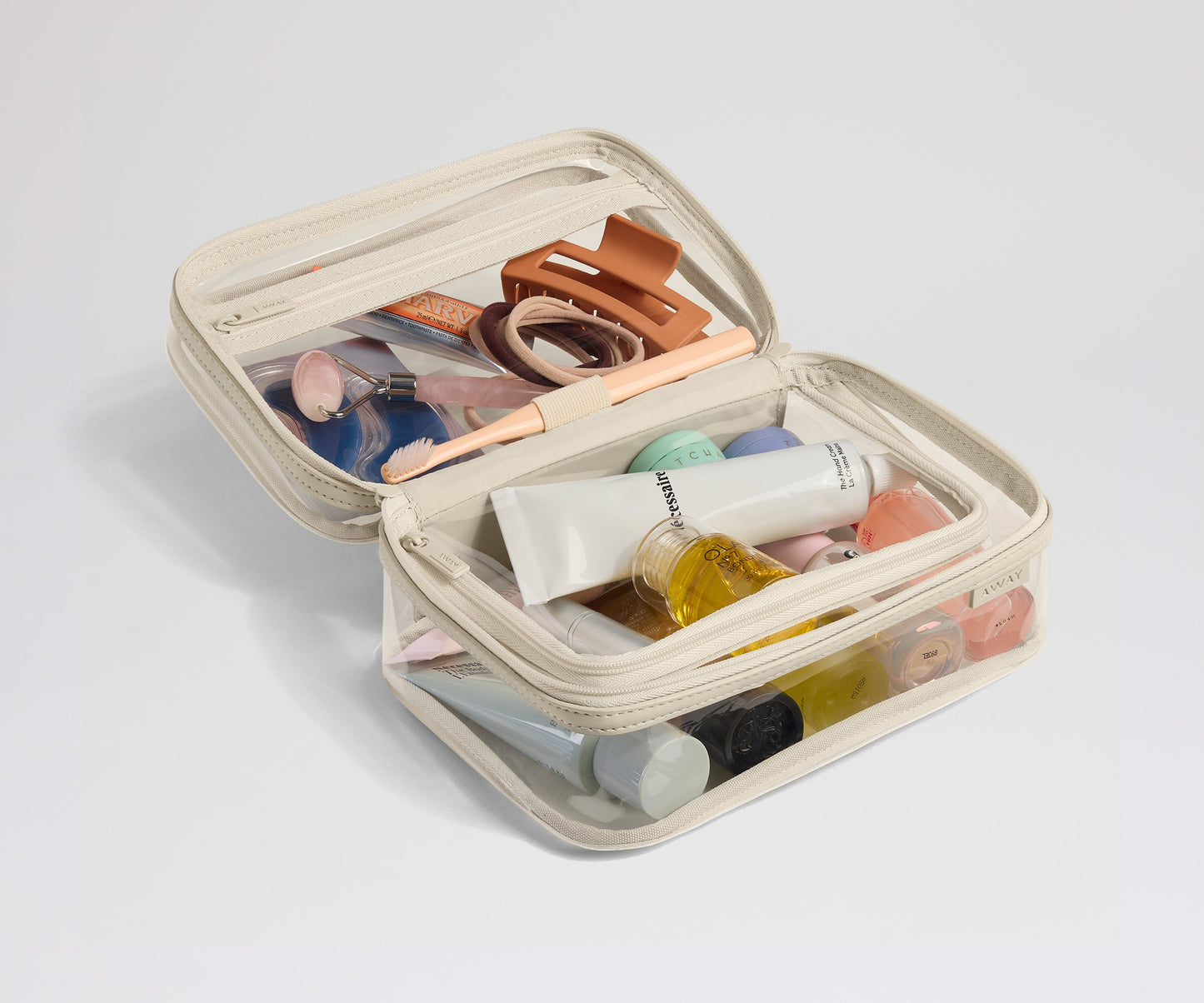 Clear Toiletry Bag in Salt White