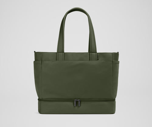 The Double Diaper Tote in Olive Green