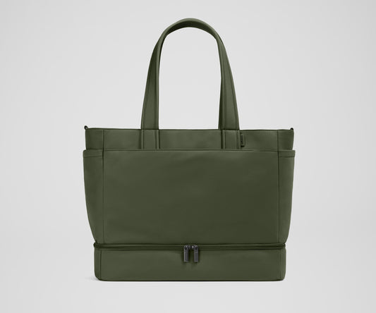 The Double Diaper Tote in Olive Green