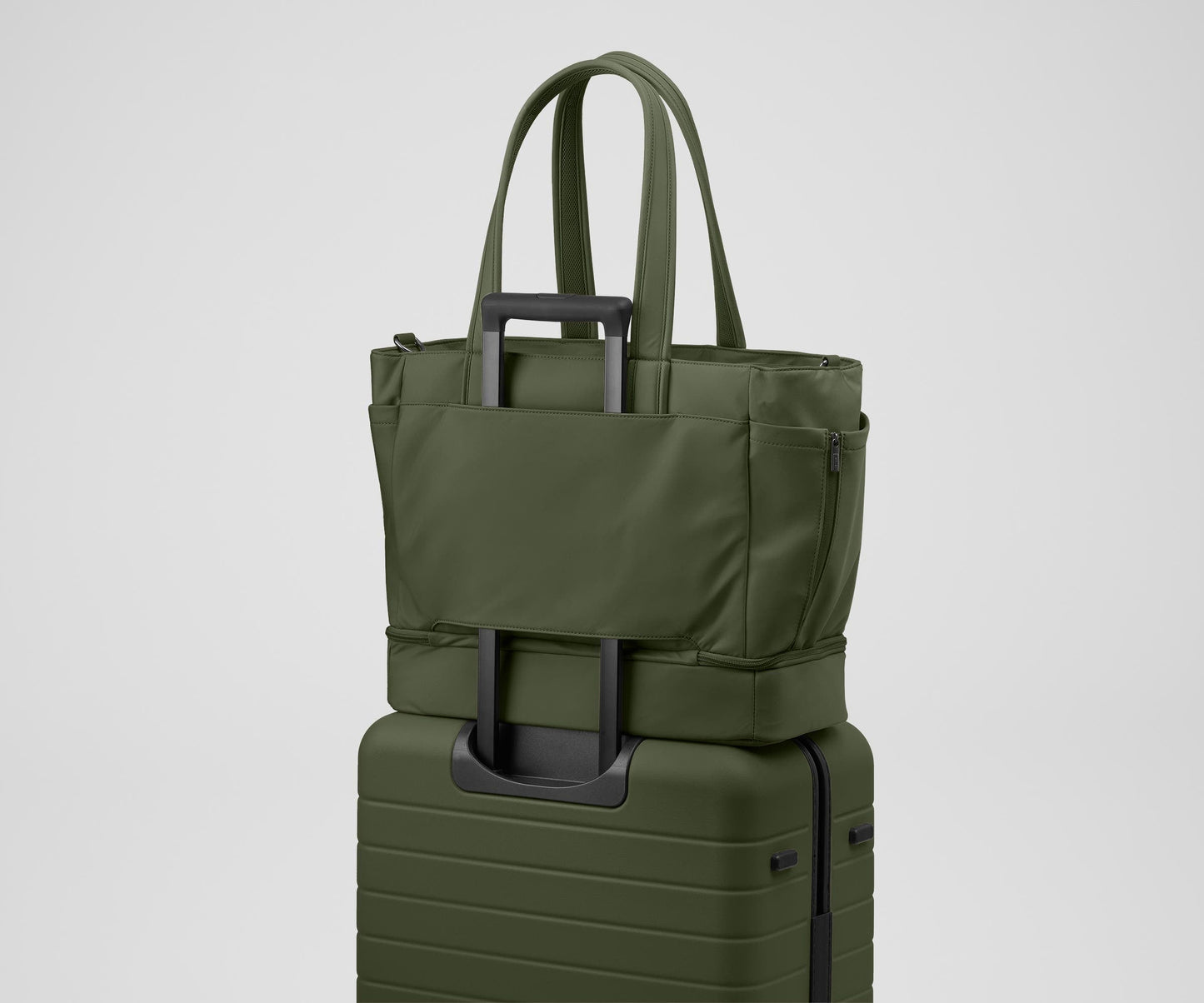 The Double Diaper Tote in Olive Green