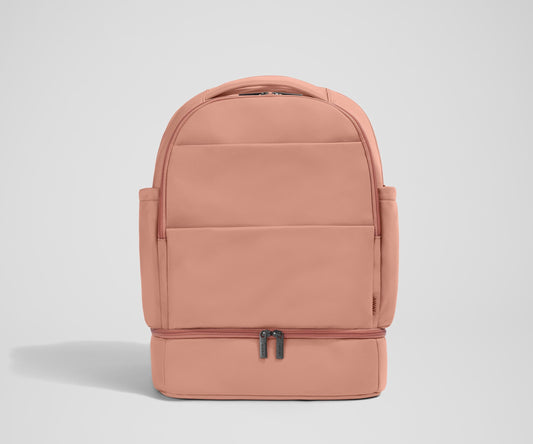 The Double Diaper Backpack in Clay Pink